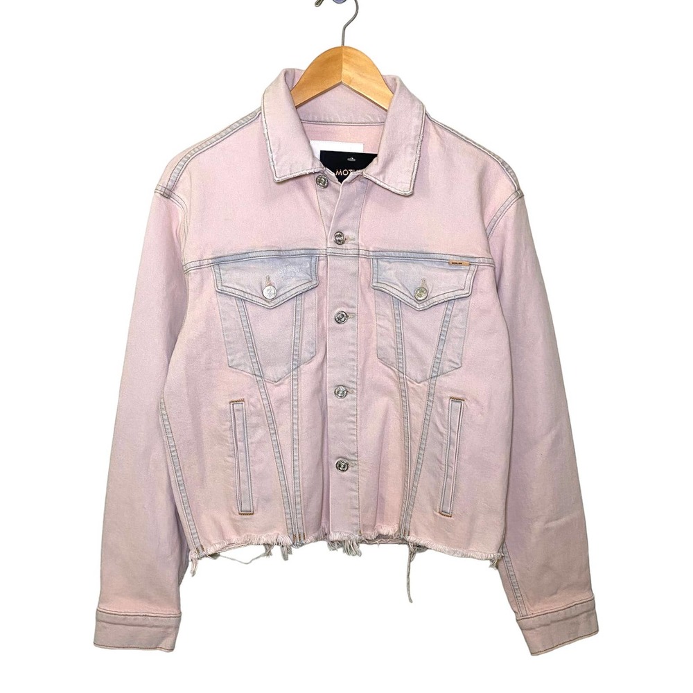 MOTHER Pink Cropped Denim Jacket